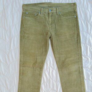 Levi's Levi Strauss 511 corduroy pants moss olive green 36 waist, 31 inseam